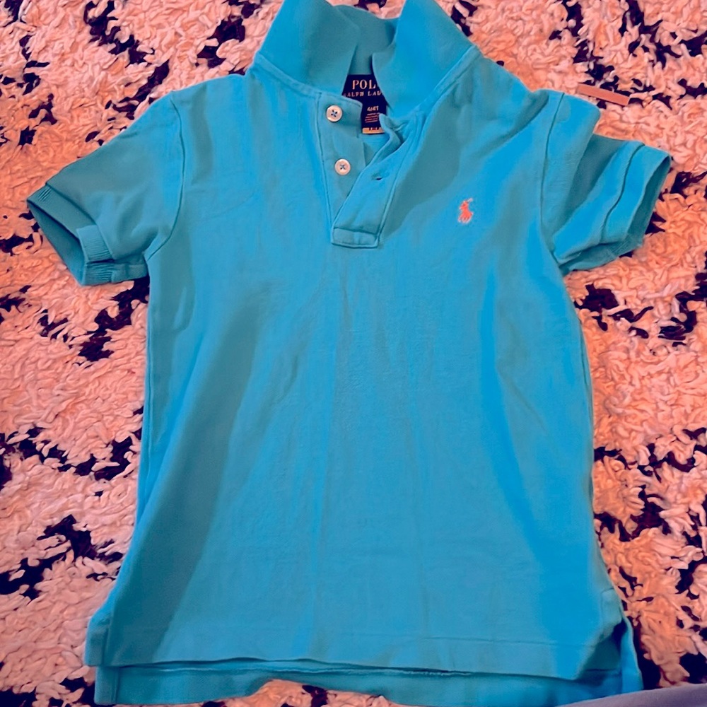 aqua blue polo kids size 4/4t. gently worn